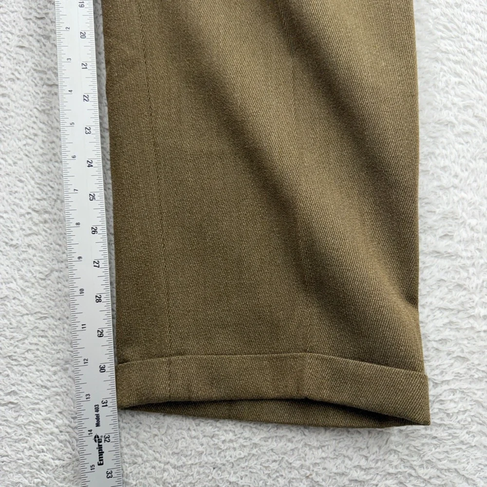 Vintage Banana Republic Mens 36R Wool Trousers Made in Italy Pleated Cuff Brown